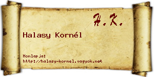 Halasy Kornél névjegykártya