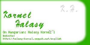 kornel halasy business card